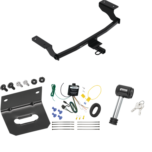 Fits 2022-2023 Chevrolet Bolt EV Trailer Hitch Tow PKG w/ 4-Flat Wiring Harness + Wiring Bracket + Hitch Lock By Reese Towpower