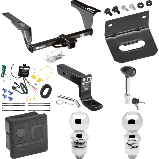 Fits 2010-2014 Subaru Legacy Trailer Hitch Tow PKG w/ 4-Flat Wiring + Ball Mount w/ 4" Drop + 2" Ball + 2-5/16" Ball + Wiring Bracket + Hitch Lock + Hitch Cover (For Sedan Models) By Draw-Tite