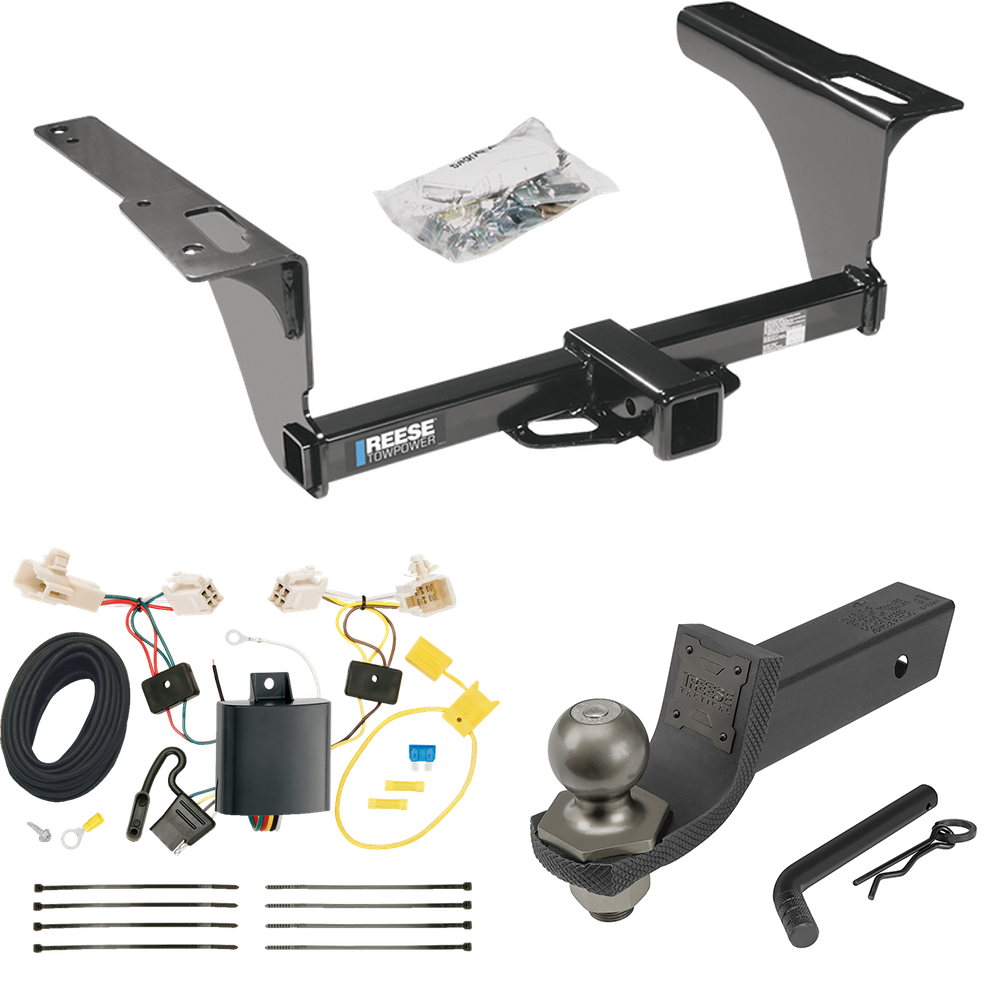 Fits 2015-2019 Subaru Legacy Trailer Hitch Tow PKG w/ 4-Flat Wiring + Interlock Tactical Starter Kit w/ 2" Drop & 2" Ball (For Sedan Models) By Reese Towpower