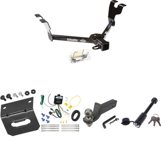 Fits 2005-2007 Subaru Outback Trailer Hitch Tow PKG w/ 4-Flat Wiring + Interlock Tactical Starter Kit w/ 2" Drop & 2" Ball + Tactical Dogbone Lock + Wiring Bracket (For Sedan, Except Sport Models) By Draw-Tite