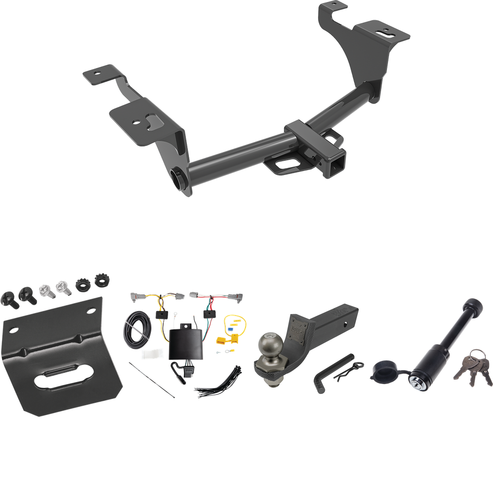 Fits 2020-2022 Subaru Legacy Trailer Hitch Tow PKG w/ 4-Flat Wiring + Interlock Tactical Starter Kit w/ 2" Drop & 2" Ball + Tactical Dogbone Lock + Wiring Bracket (For Sedan Models) By Reese Towpower