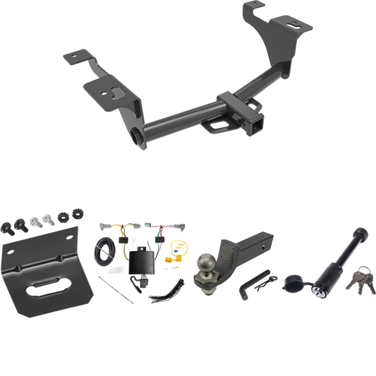 Fits 2020-2022 Subaru Legacy Trailer Hitch Tow PKG w/ 4-Flat Wiring + Interlock Tactical Starter Kit w/ 2" Drop & 2" Ball + Tactical Dogbone Lock + Wiring Bracket (For Sedan Models) By Reese Towpower