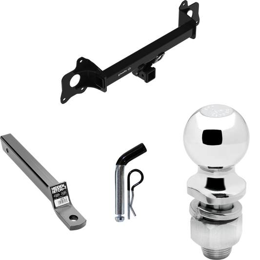 Fits 2020-2023 Tesla Y Trailer Hitch Tow PKG w/ Extended 16" Long Ball Mount w/ 2" Drop + Pin/Clip + 2" Ball By Draw-Tite