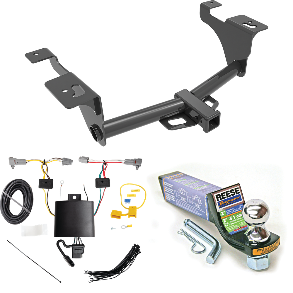 Fits 2020-2022 Subaru Legacy Trailer Hitch Tow PKG w/ 4-Flat Wiring + Starter Kit Ball Mount w/ 2" Drop & 1-7/8" Ball (For Sedan Models) By Reese Towpower