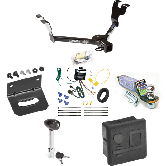 Fits 2005-2007 Subaru Outback Trailer Hitch Tow PKG w/ 4-Flat Wiring + Starter Kit Ball Mount w/ 2" Drop & 1-7/8" Ball + Wiring Bracket + Hitch Lock + Hitch Cover (For Sedan, Except Sport Models) By Draw-Tite