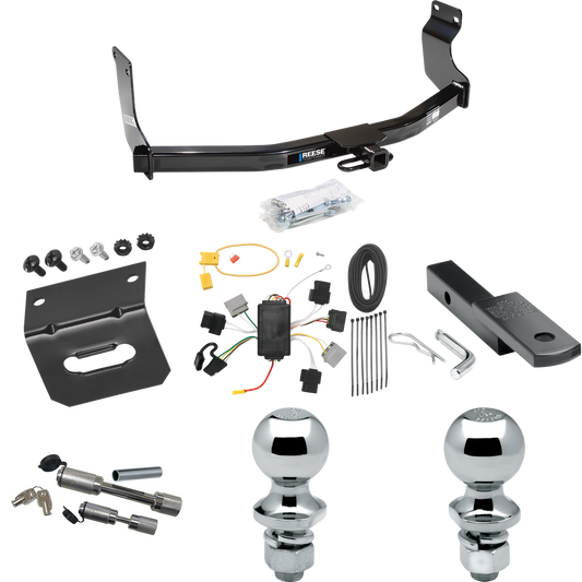 Fits 2005-2006 Mazda Tribute Trailer Hitch Tow PKG w/ 4-Flat Wiring Harness + Draw-Bar + 1-7/8" + 2" Ball + Wiring Bracket + Dual Hitch & Coupler Locks By Reese Towpower