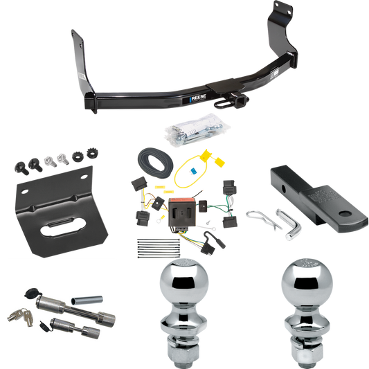 Fits 2008-2012 Ford Escape Trailer Hitch Tow PKG w/ 4-Flat Wiring Harness + Draw-Bar + 1-7/8" + 2" Ball + Wiring Bracket + Dual Hitch & Coupler Locks By Reese Towpower