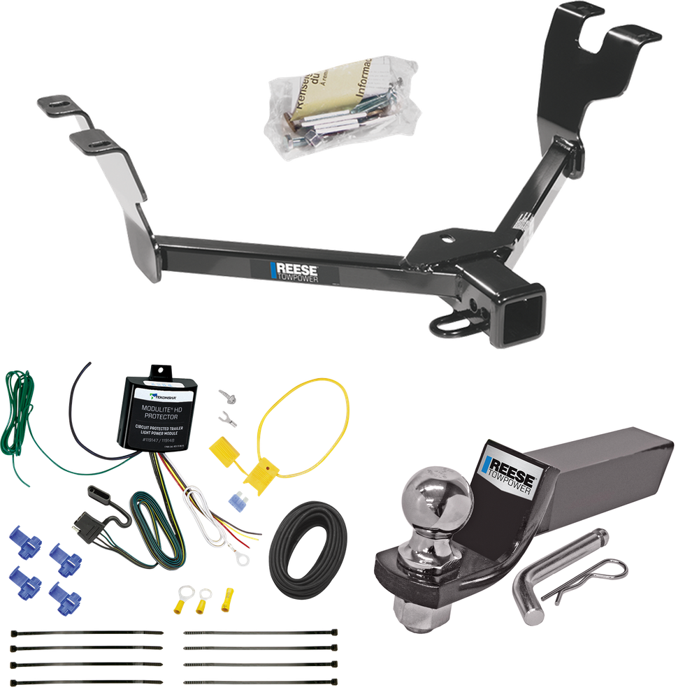 Fits 2008-2009 Subaru Legacy Trailer Hitch Tow PKG w/ 4-Flat Wiring + Starter Kit Ball Mount w/ 2" Drop & 2" Ball (For Sedan Models) By Reese Towpower