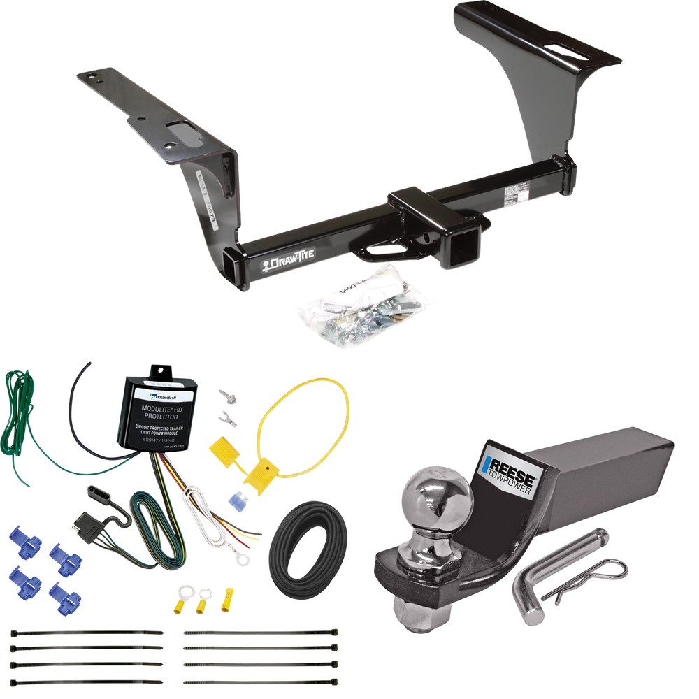 Se adapta al paquete de enganche de remolque Subaru Legacy 2010-2014 con cableado plano de 4 + kit de montaje de bola de inicio con caída de 2" y bola de 2" (para modelos Sedan) de Draw-Tite