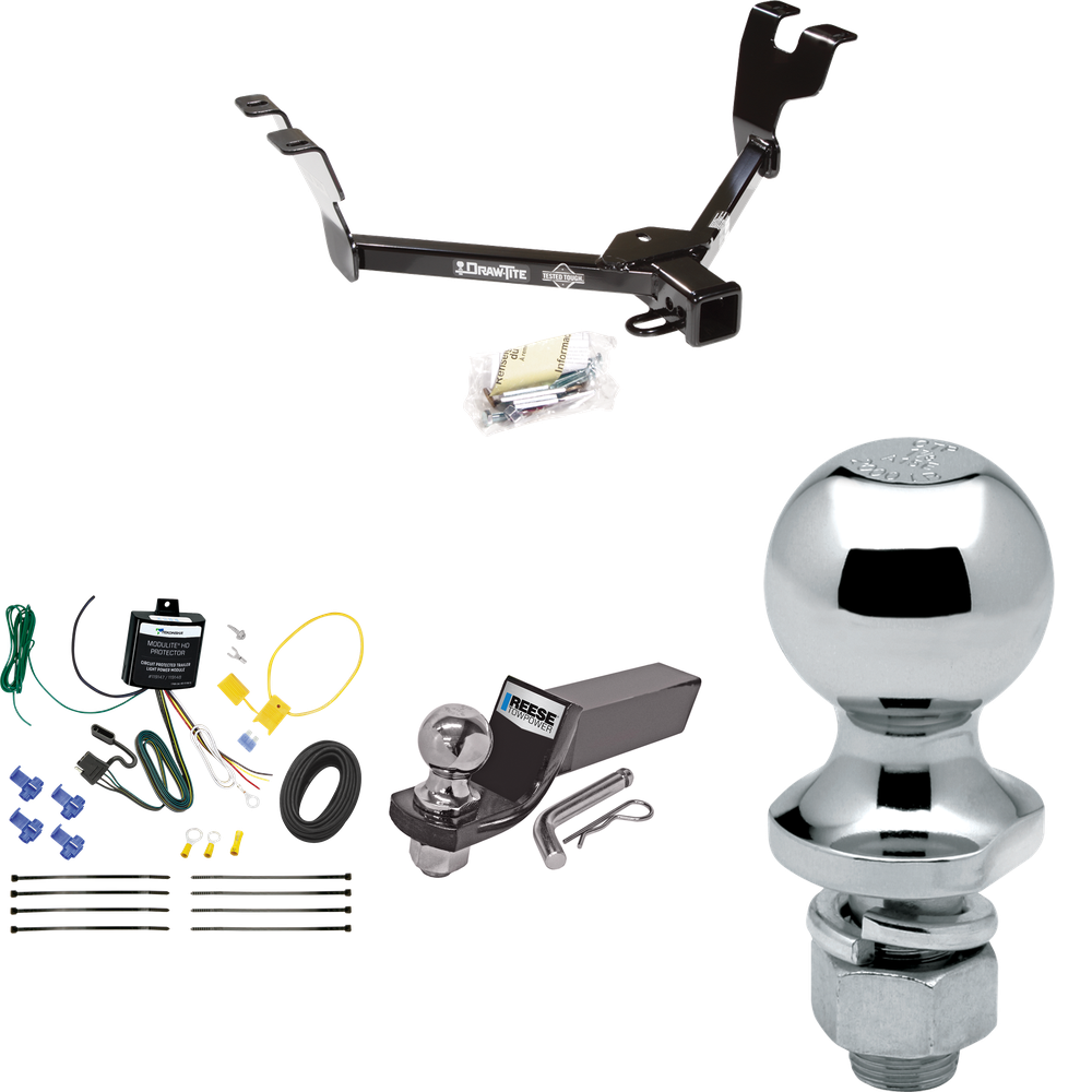 Fits 2008-2009 Subaru Legacy Trailer Hitch Tow PKG w/ 4-Flat Wiring + Starter Kit Ball Mount w/ 2" Drop & 2" Ball + 1-7/8" Ball (For Sedan Models) By Draw-Tite