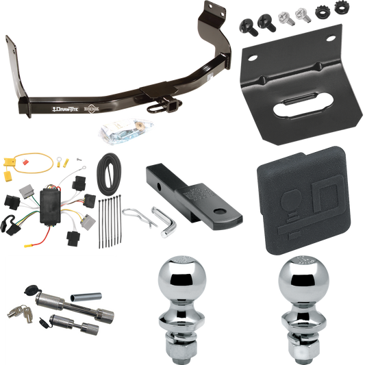 Fits 2005-2006 Mazda Tribute Trailer Hitch Tow PKG w/ 4-Flat Wiring Harness + Draw-Bar + 1-7/8" + 2" Ball + Wiring Bracket + Hitch Cover + Dual Hitch & Coupler Locks By Draw-Tite