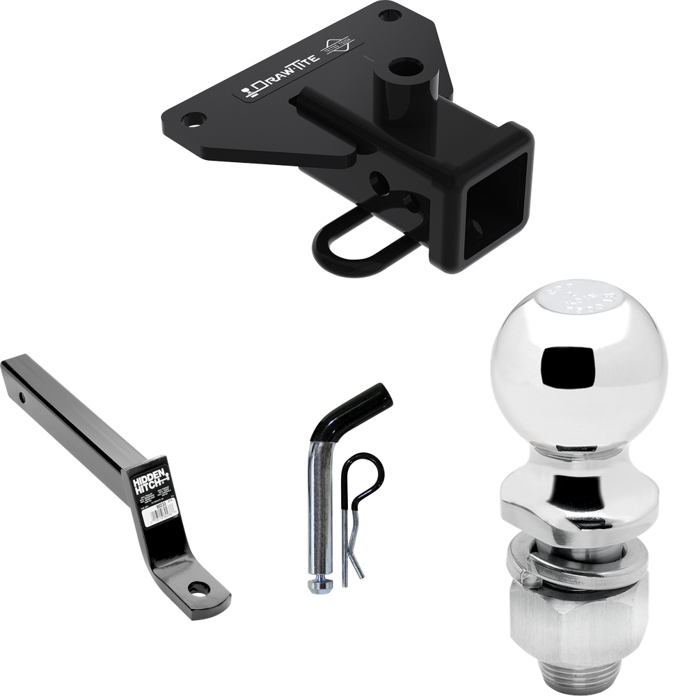 Fits 2020-2023 Jeep Gladiator Trailer Hitch Tow PKG w/ Extended 16" Long Ball Mount w/ 4" Drop + Pin/Clip + 2" Ball By Draw-Tite