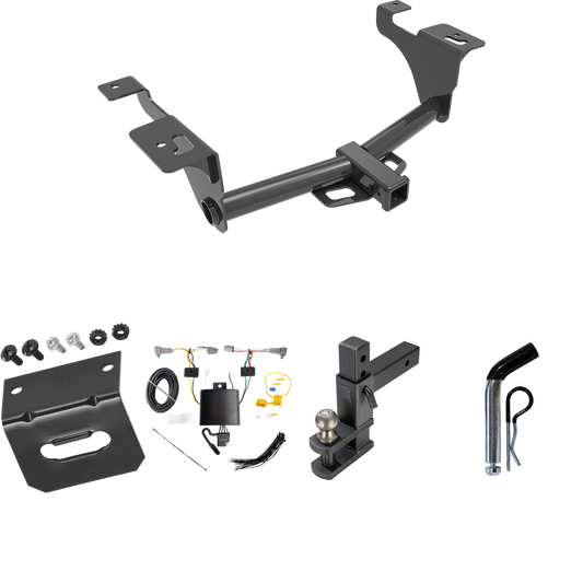 Fits 2020-2022 Subaru Legacy Trailer Hitch Tow PKG w/ 4-Flat Wiring Harness + Adjustable Drop Rise Clevis Hitch Ball Mount w/ 2" Ball + Pin/Clip + Wiring Bracket (For Sedan Models) By Reese Towpower