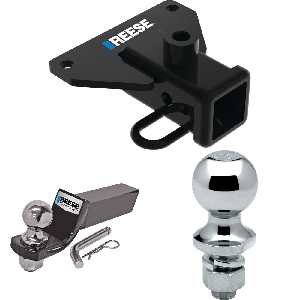 Fits 2020-2023 Jeep Gladiator Trailer Hitch Tow PKG w/ Starter Kit Ball Mount w/ 2" Drop & 2" Ball + 1-7/8" Ball By Reese Towpower