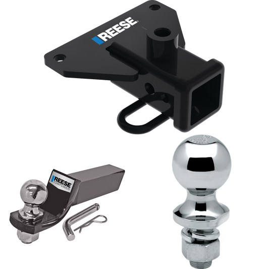 Fits 2020-2023 Jeep Gladiator Trailer Hitch Tow PKG w/ Starter Kit Ball Mount w/ 2" Drop & 2" Ball + 1-7/8" Ball By Reese Towpower