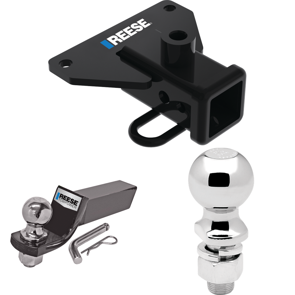 Fits 2020-2023 Jeep Gladiator Trailer Hitch Tow PKG w/ Starter Kit Ball Mount w/ 2" Drop & 2" Ball + 2-5/16" Ball By Reese Towpower