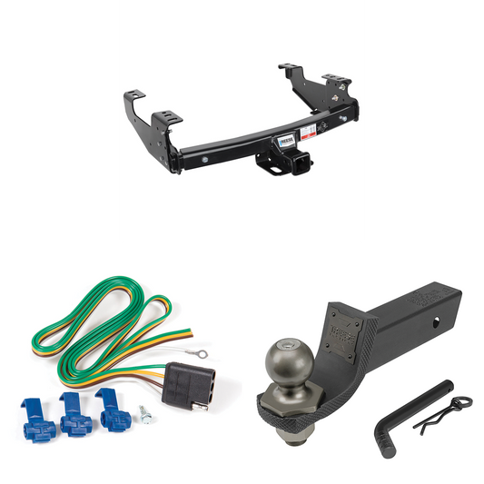 Fits 1994-1994 Dodge Ram Trailer Hitch Tow PKG w/ 4-Flat Wiring + Interlock Tactical Starter Kit w/ 2" Drop & 2" Ball By Reese Towpower