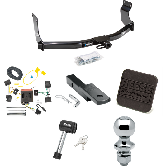 Fits 2008-2012 Ford Escape Trailer Hitch Tow PKG w/ 4-Flat Wiring Harness + Draw-Bar + 1-7/8" Ball + Hitch Cover + Hitch Lock By Reese Towpower