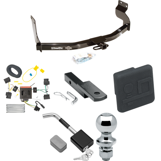 Se adapta al paquete de enganche de remolque Ford Escape 2008-2012 con arnés de cableado plano de 4 + barra de tracción + bola de 1-7/8" + cubierta de enganche + bloqueo de enganche de Draw-Tite