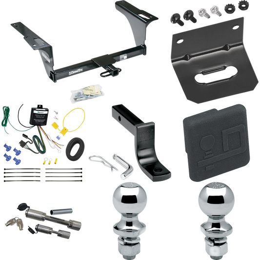 Fits 2010-2014 Subaru Legacy Trailer Hitch Tow PKG w/ 4-Flat Wiring Harness + Draw-Bar + 1-7/8" + 2" Ball + Wiring Bracket + Hitch Cover + Dual Hitch & Coupler Locks (For Sedan Models) By Draw-Tite