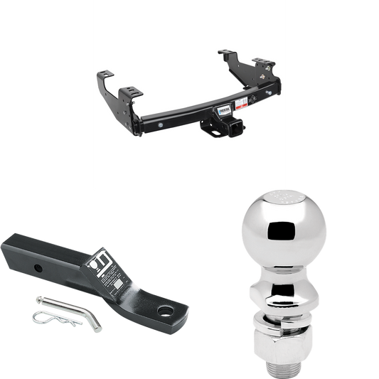 Fits 1999-2004 Ford F-250 Super Duty Trailer Hitch Tow PKG w/ Ball Mount w/ 2" Drop + 2-5/16" Ball (Excludes: Cab & Chassis Models) By Reese Towpower