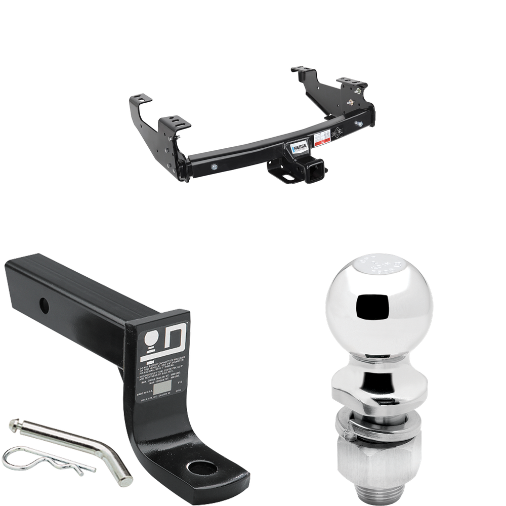 Fits 2001-2006 GMC Sierra 2500 HD Trailer Hitch Tow PKG w/ Ball Mount w/ 4" Drop + 2" Ball By Reese Towpower