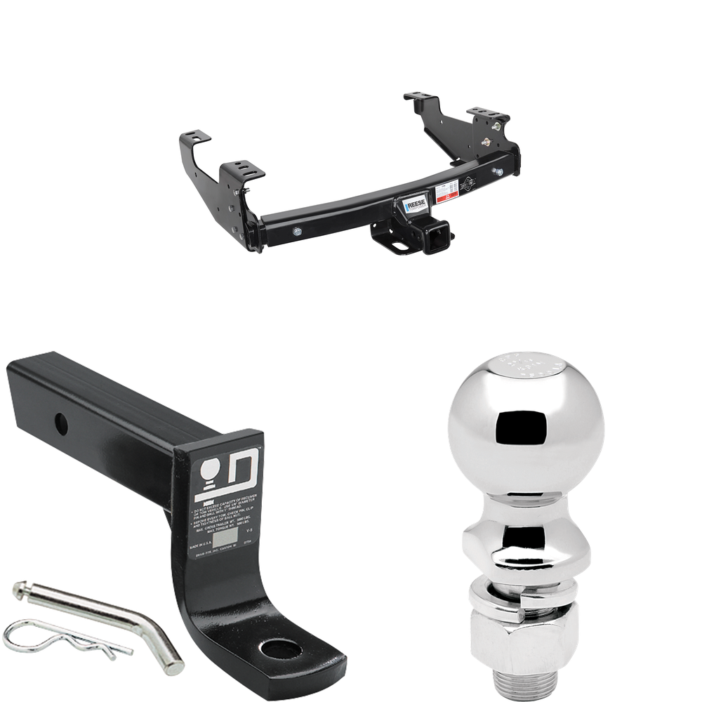 Fits 1999-2004 Ford F-350 Super Duty Trailer Hitch Tow PKG w/ Ball Mount w/ 4" Drop + 2-5/16" Ball (Excludes: Cab & Chassis Models) By Reese Towpower