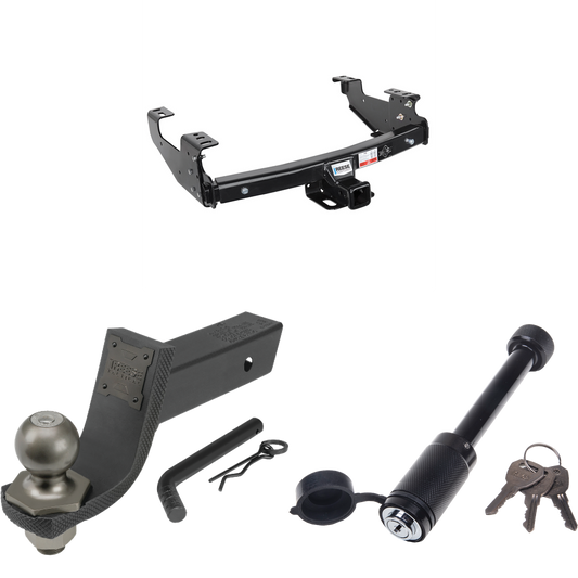 Fits 2007-2007 GMC Sierra 1500 Trailer Hitch Tow PKG + Interlock Tactical Starter Kit w/ 3-1/4" Drop & 2" Ball + Tactical Dogbone Lock (For (Classic) Models) By Reese Towpower