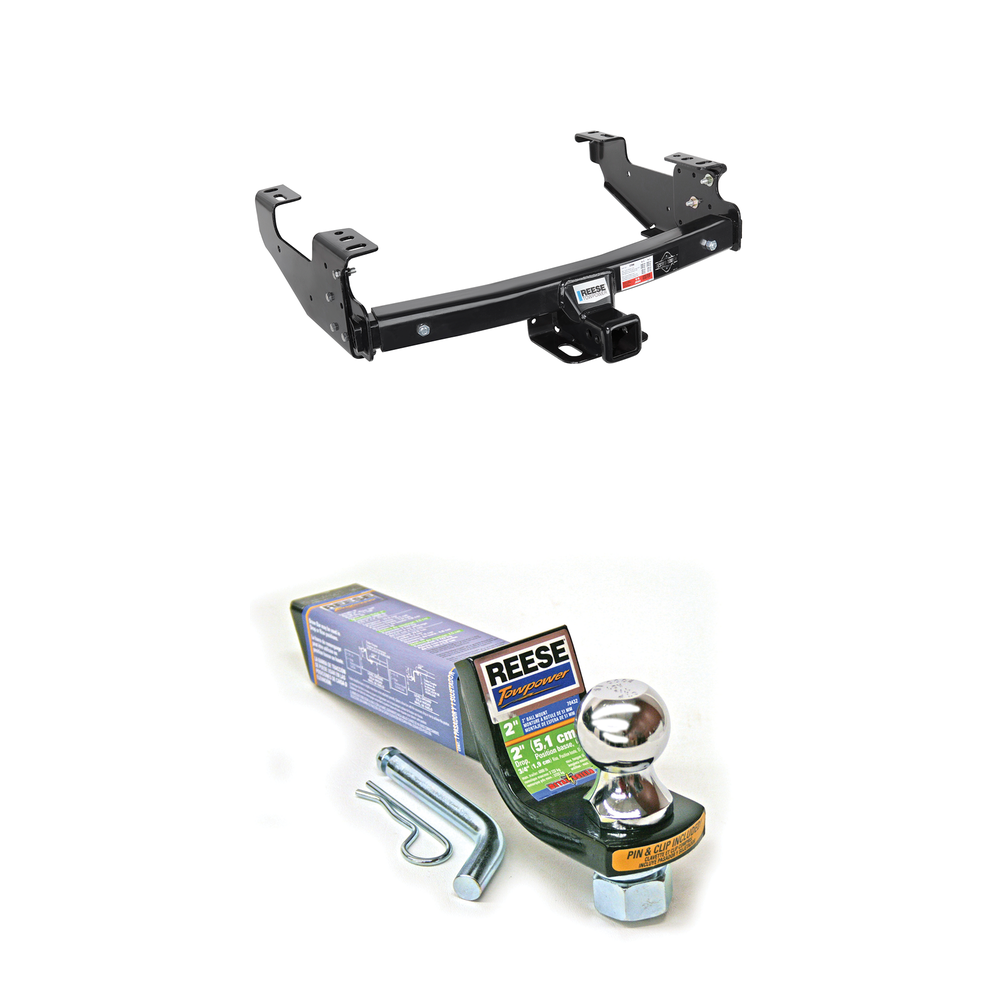 Fits 2007-2007 GMC Sierra 1500 HD Trailer Hitch Tow PKG w/ Starter Kit Ball Mount w/ 2" Drop & 1-7/8" Ball (For (Classic), 6.6 ft. Bed Models) By Reese Towpower