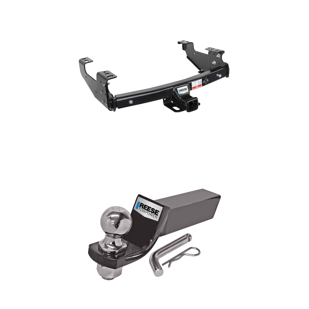 Fits 2001-2006 Chevrolet Silverado 1500 HD Trailer Hitch Tow PKG w/ Starter Kit Ball Mount w/ 2" Drop & 2" Ball By Reese Towpower