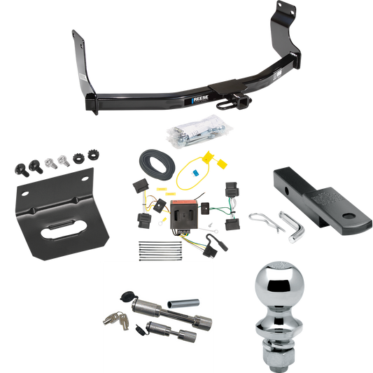 Fits 2005-2011 Mercury Mariner Trailer Hitch Tow PKG w/ 4-Flat Wiring Harness + Draw-Bar + 1-7/8" Ball + Wiring Bracket + Dual Hitch & Coupler Locks By Reese Towpower