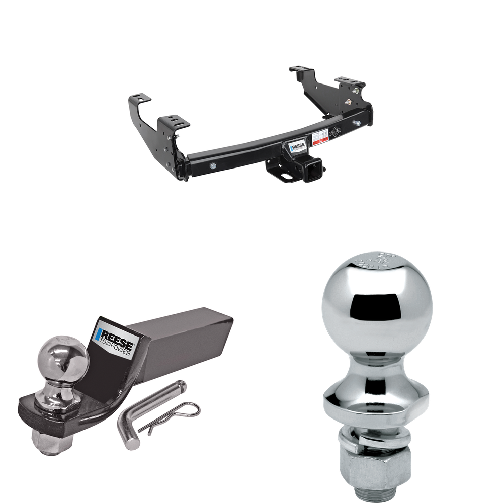 Fits 2007-2007 GMC Sierra 1500 Trailer Hitch Tow PKG w/ Starter Kit Ball Mount w/ 2" Drop & 2" Ball + 1-7/8" Ball (For (Classic) Models) By Reese Towpower