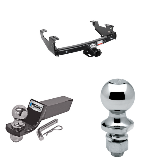 Fits 2007-2007 GMC Sierra 1500 Trailer Hitch Tow PKG w/ Starter Kit Ball Mount w/ 2" Drop & 2" Ball + 1-7/8" Ball (For (Classic) Models) By Reese Towpower