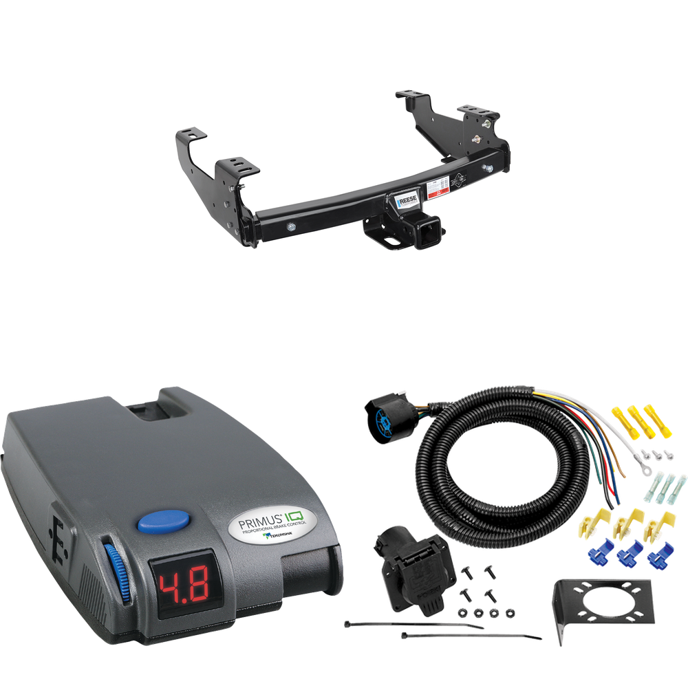 Fits 1994-2001 Dodge Ram Trailer Hitch Tow PKG w/ Tekonsha Primus IQ Brake Control + 7-Way RV Wiring By Reese Towpower