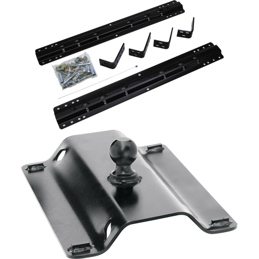 Fits 1994-2004 Dodge Dakota Industry Standard Semi-Custom Above Bed Rail Kit + 25K Pro Series Gooseneck Hitch (For 5'8 or Shorter Bed (Sidewinder Required), w/o Factory Puck System Models) By Reese