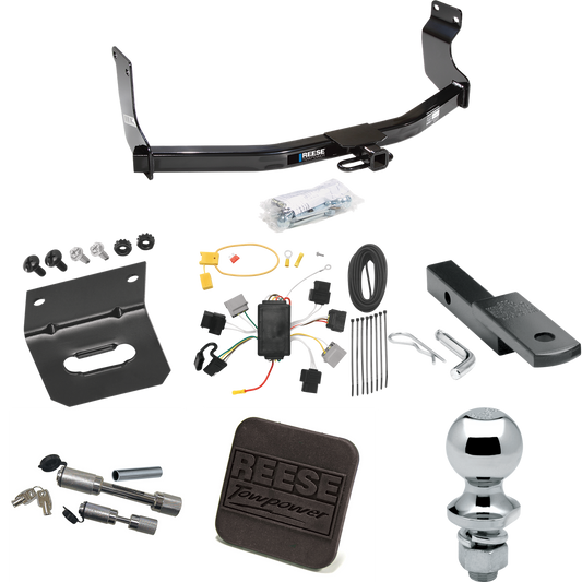 Fits 2005-2007 Ford Escape Trailer Hitch Tow PKG w/ 4-Flat Wiring Harness + Draw-Bar + 1-7/8" Ball + Wiring Bracket + Hitch Cover + Dual Hitch & Coupler Locks By Reese Towpower