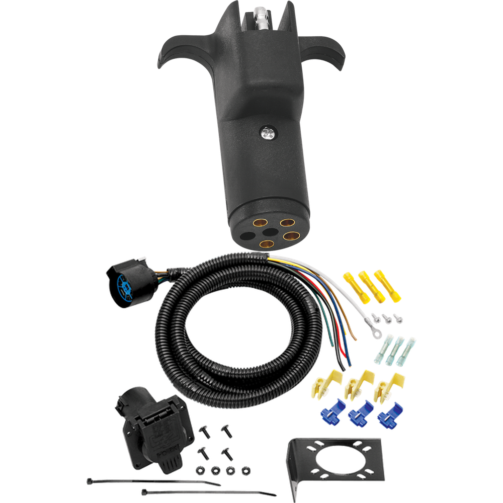 Fits 1987-1993 Ford F-150 7-Way RV Wiring + 7-Way to 4-Way Adapter By Tow Ready