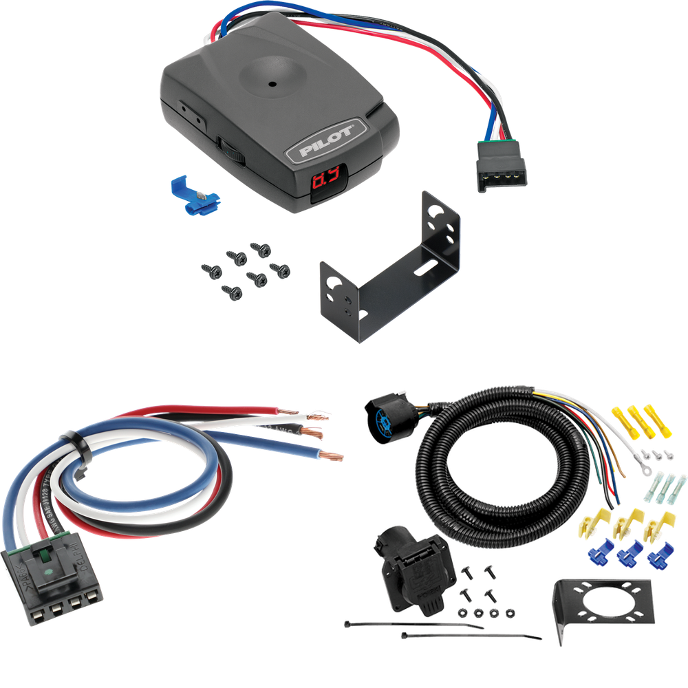 Fits 1973-1979 Ford F-100 7-Way RV Wiring + Pro Series Pilot Brake Control + Generic BC Wiring Adapter By Tow Ready