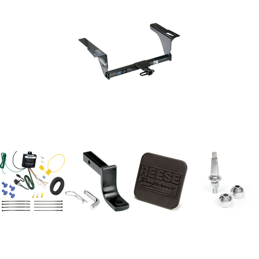 Fits 2010-2014 Subaru Legacy Trailer Hitch Tow PKG w/ 4-Flat Wiring Harness + Draw-Bar + Interchangeable 1-7/8" & 2" Balls + Hitch Cover (For Sedan Models) By Reese Towpower