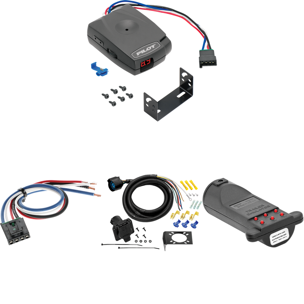 Compatible con cableado RV de 7 vías GMC C35 1967-1978 + control de freno piloto serie Pro + adaptador de cableado BC genérico + probador de 7 vías y emulador de remolque de Tow Ready