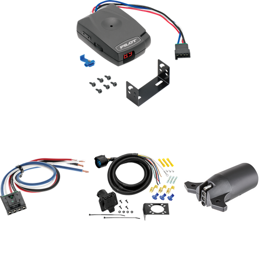 Fits 1994-1994 Dodge Ram 2500 7-Way RV Wiring + Pro Series Pilot Brake Control + Generic BC Wiring Adapter + 7-Way to 4-Way Adapter By Tow Ready