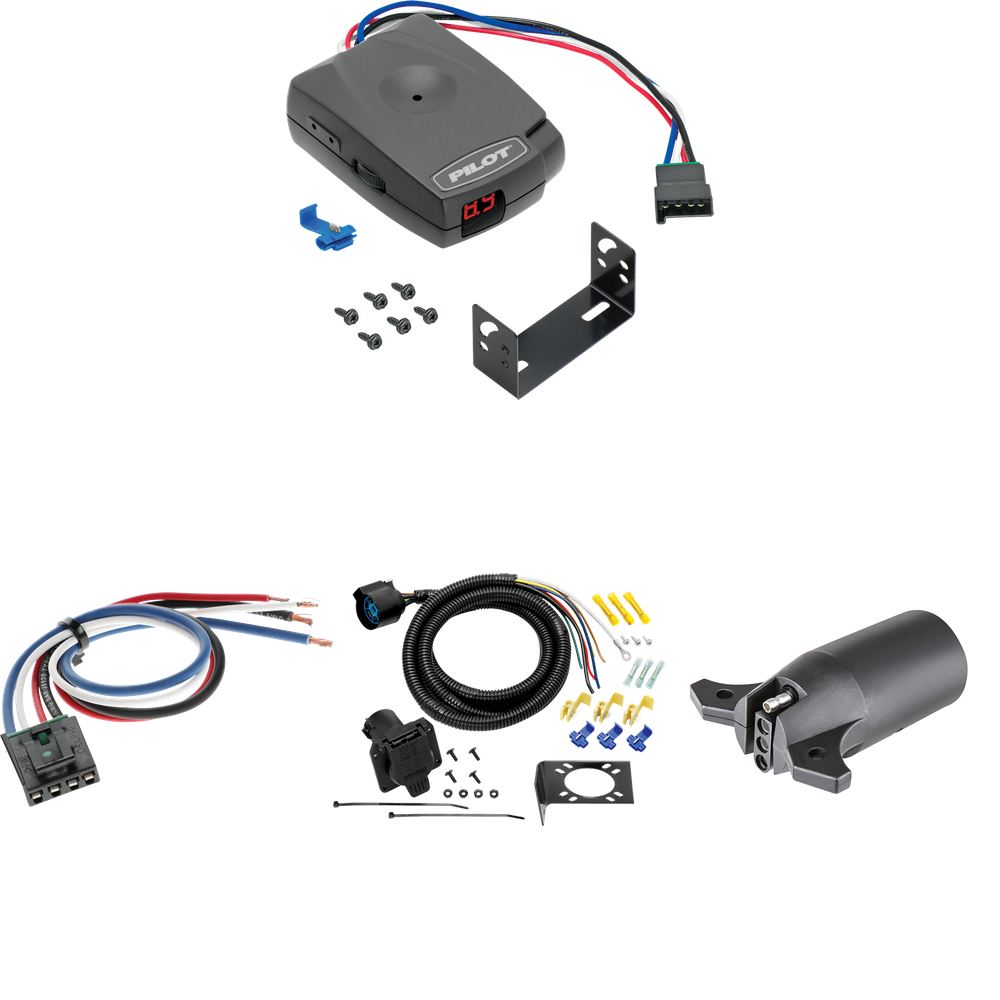 Fits 1979-1984 GMC K1500 7-Way RV Wiring + Pro Series Pilot Brake Control + Generic BC Wiring Adapter + 7-Way to 4-Way Adapter By Tow Ready