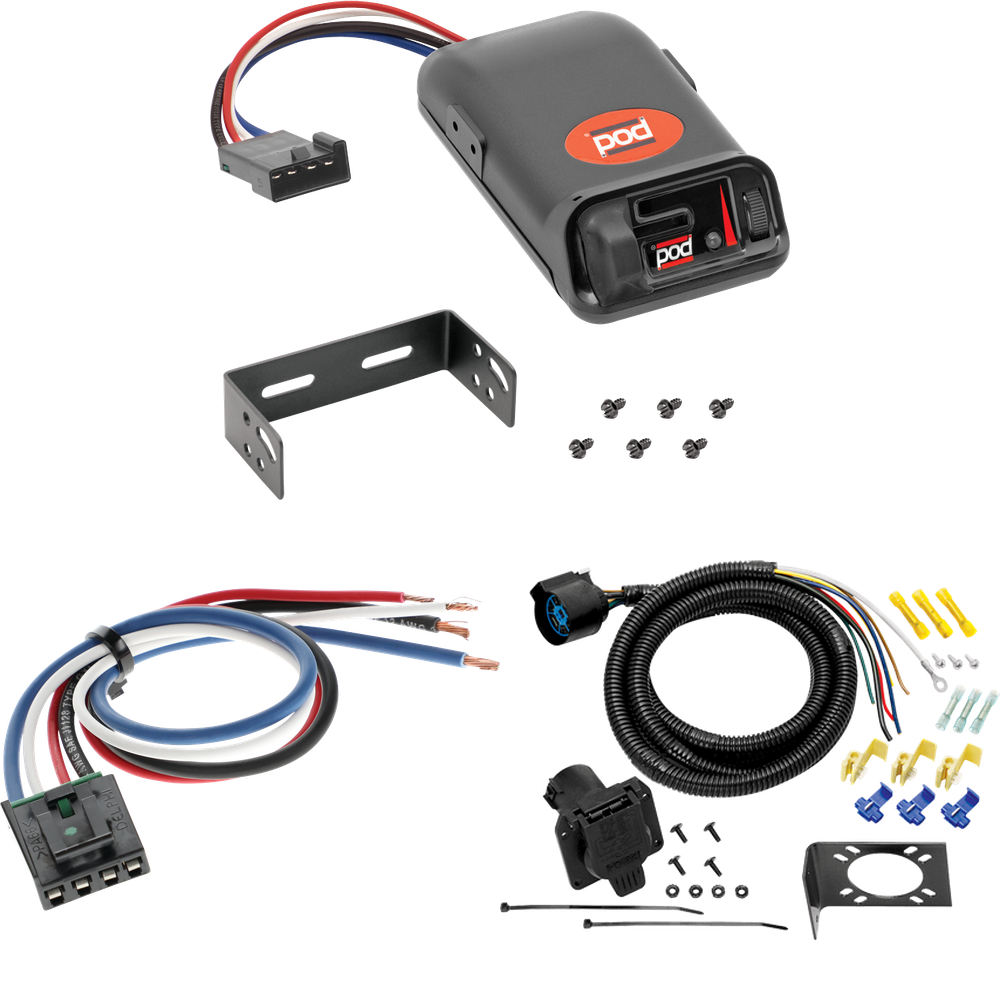 Fits 1963-1984 Chevrolet K20 7-Way RV Wiring + Pro Series POD Brake Control + Generic BC Wiring Adapter By Tow Ready