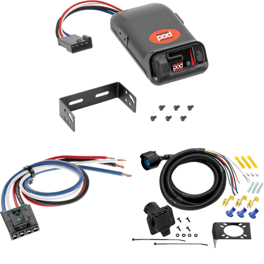 Fits 1988-1990 GMC C5000 7-Way RV Wiring + Pro Series POD Brake Control + Generic BC Wiring Adapter By Tow Ready