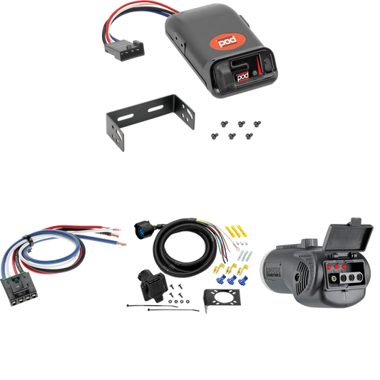 Compatible con cableado RV de 7 vías GMC C15 1975-1978 + control de freno POD serie Pro + adaptador de cableado BC genérico + probador 2 en 1 y adaptador de 7 a 4 vías de Tow Ready