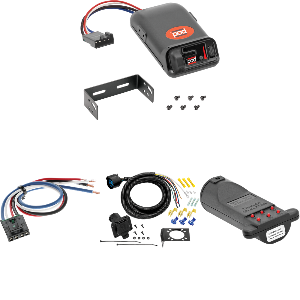 Fits 1999-2009 GMC C7500 Topkick 7-Way RV Wiring + Pro Series POD Brake Control + Generic BC Wiring Adapter + 7-Way Tester and Trailer Emulator By Tow Ready