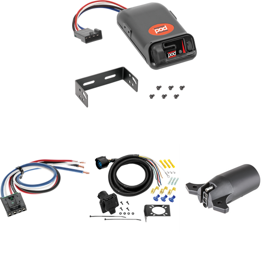 Fits 1967-1978 GMC C25 7-Way RV Wiring + Pro Series POD Brake Control + Generic BC Wiring Adapter + 7-Way to 4-Way Adapter By Tow Ready