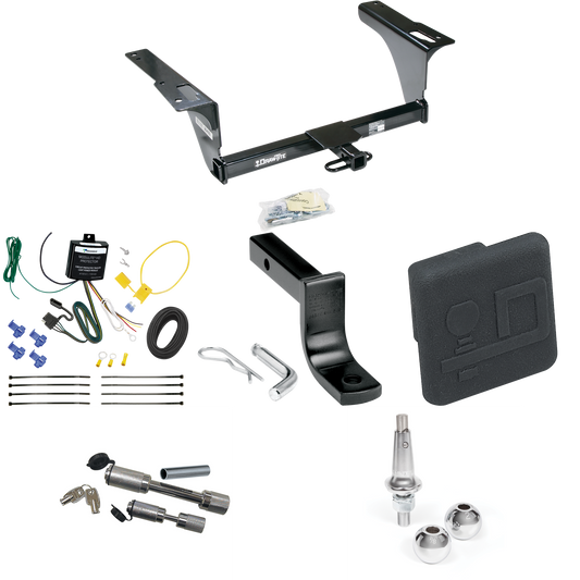 Fits 2010-2014 Subaru Legacy Trailer Hitch Tow PKG w/ 4-Flat Wiring Harness + Draw-Bar + Interchangeable 1-7/8" & 2" Balls + Hitch Cover + Dual Hitch & Coupler Locks (For Sedan Models) By Draw-Tite