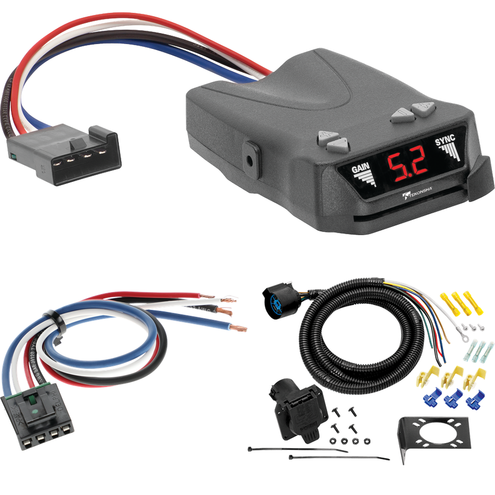 Compatible con cableado RV de 7 vías GMC K3500 1988-2000 + control de freno Tekonsha Brakeman IV + adaptador de cableado BC genérico de Tow Ready