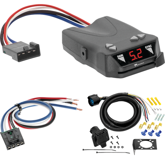 Compatible con cableado RV de 7 vías GMC K3500 1988-2000 + control de freno Tekonsha Brakeman IV + adaptador de cableado BC genérico de Tow Ready